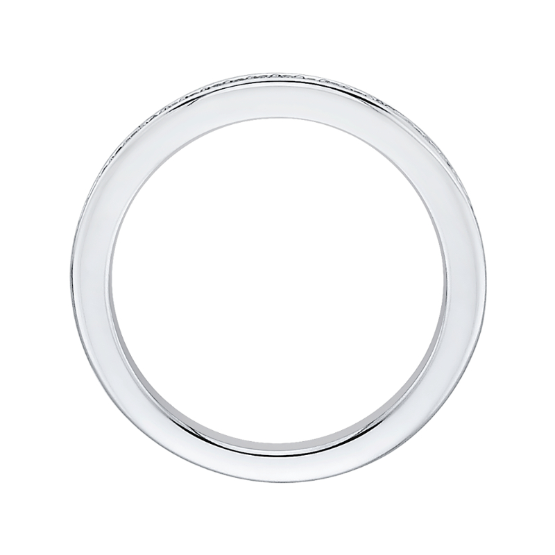Round Diamond Half-Eternity Wedding Band in 14K White Gold