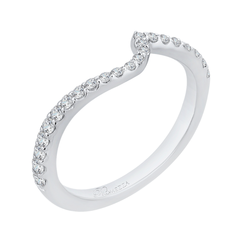 Round Diamond Half-Eternity Wedding Band in 14K White Gold