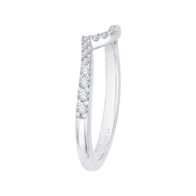 Round Diamond Half-Eternity Wedding Band in 14K White Gold