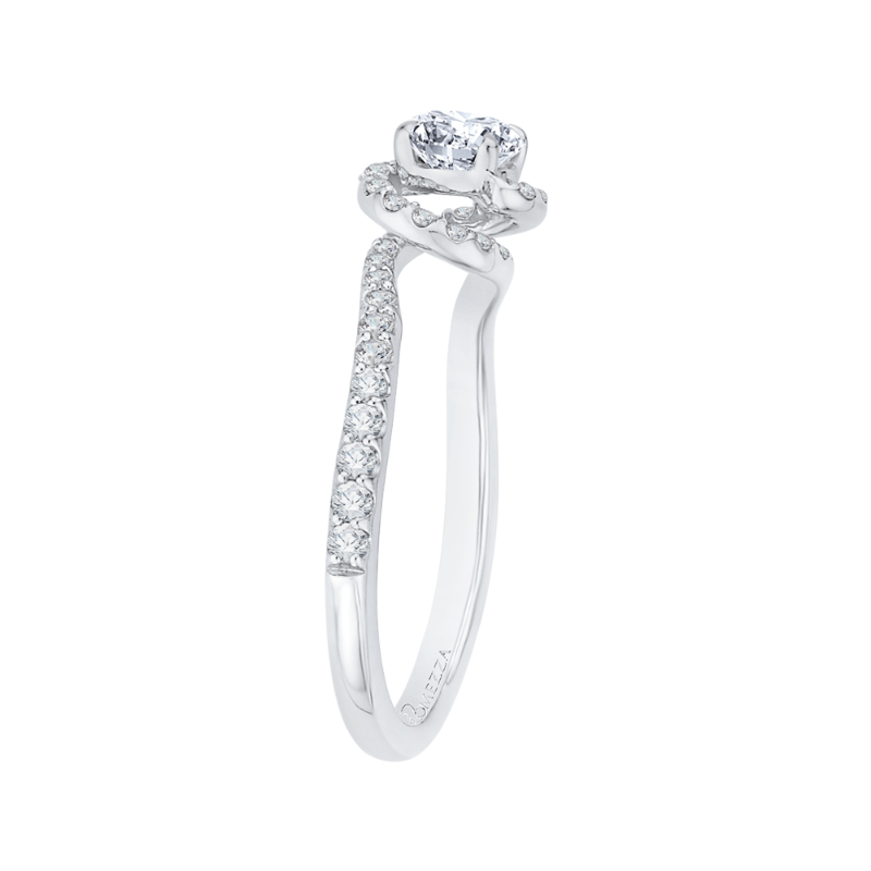 Round Diamond Engagement Ring in 14K White Gold