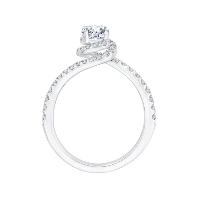 Round Diamond Engagement Ring in 14K White Gold