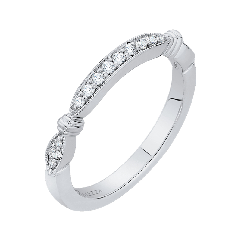 Round Diamond Half-Eternity Wedding Band in 14K White Gold