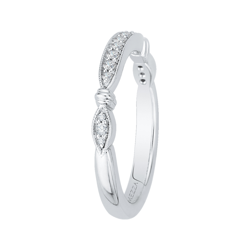 Round Diamond Half-Eternity Wedding Band in 14K White Gold