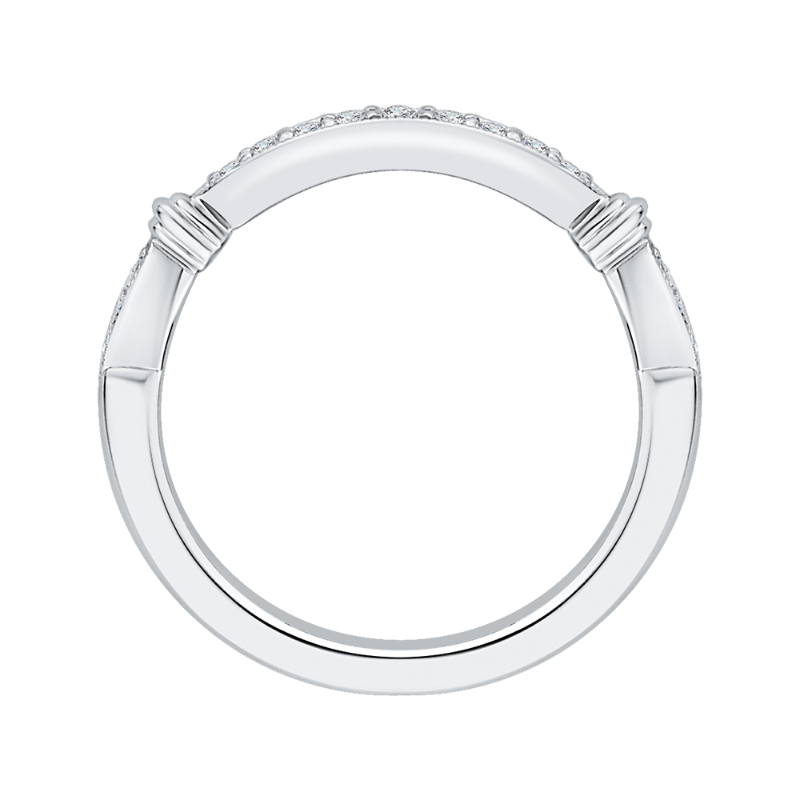 Round Diamond Half-Eternity Wedding Band in 14K White Gold