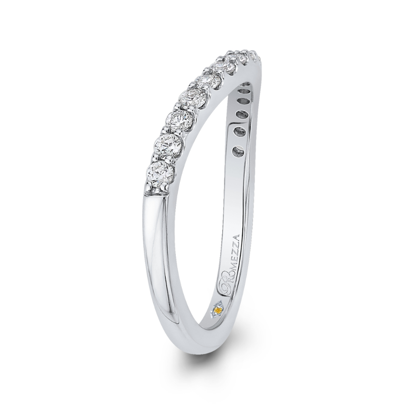 Round Diamond Wedding Band in 14K White Gold