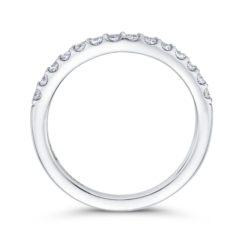 Round Diamond Wedding Band in 14K White Gold
