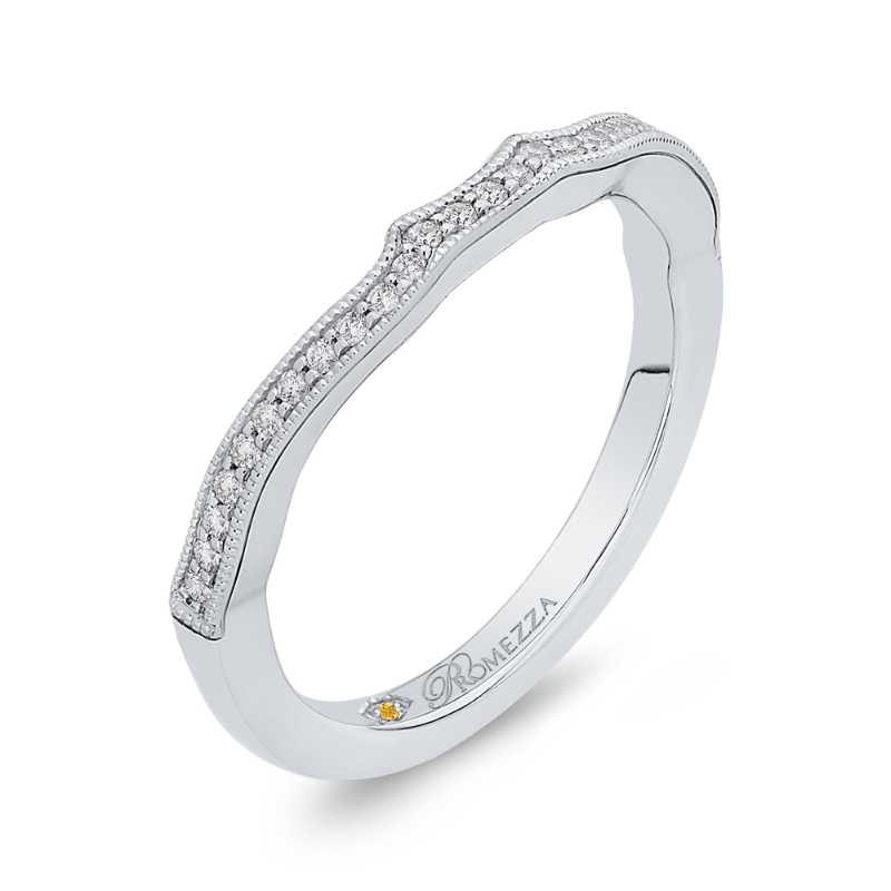 Round Diamond Wedding Band in 14K White Gold