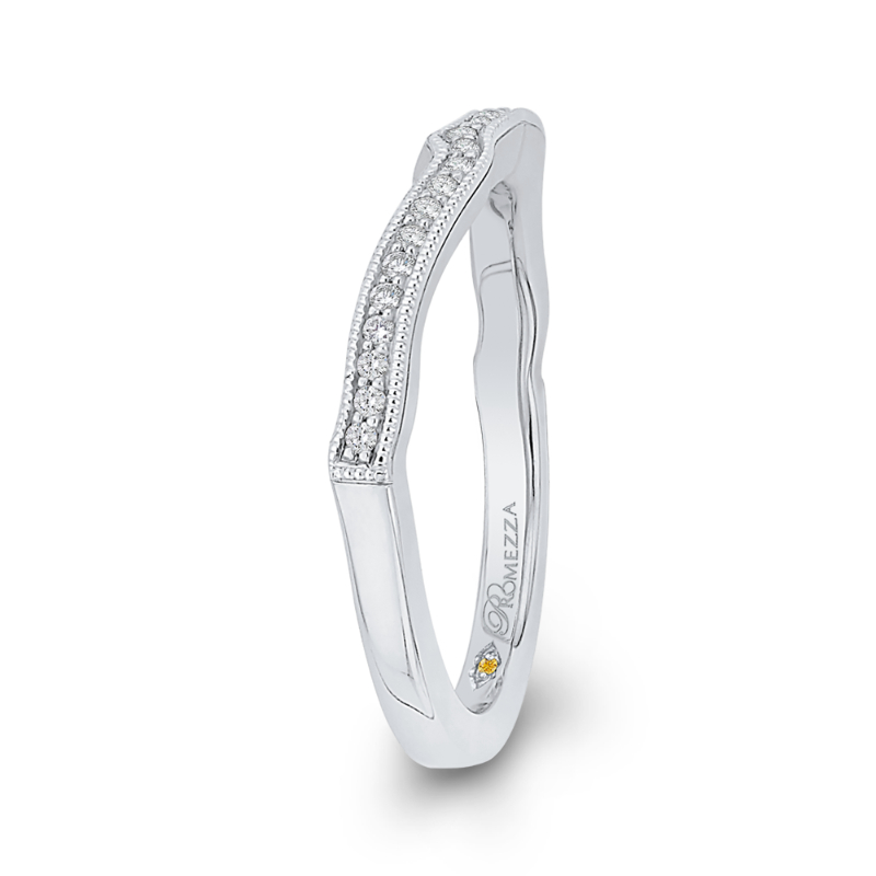 Round Diamond Wedding Band in 14K White Gold