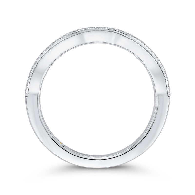 Round Diamond Wedding Band in 14K White Gold