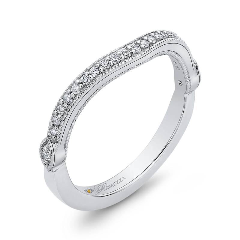 Round Diamond Half-Eternity Wedding Band in 14K White Gold