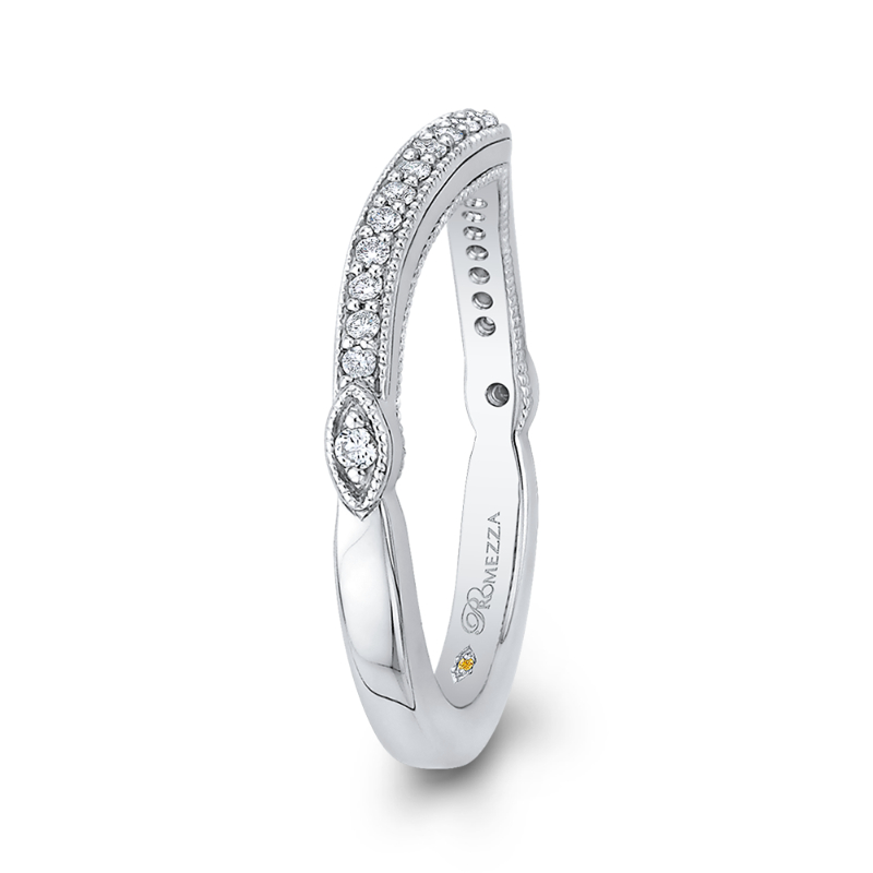 Round Diamond Half-Eternity Wedding Band in 14K White Gold
