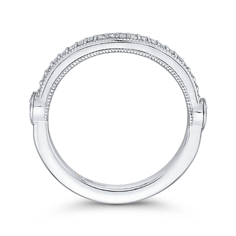 Round Diamond Half-Eternity Wedding Band in 14K White Gold