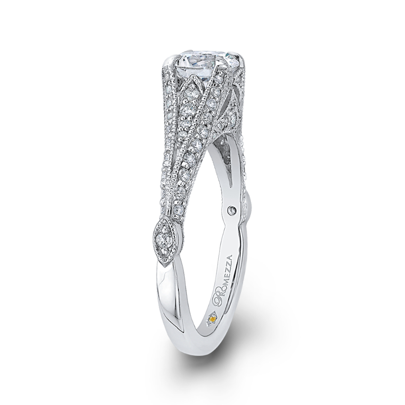 Diamond Vintage Engagement Ring in 14K White Gold