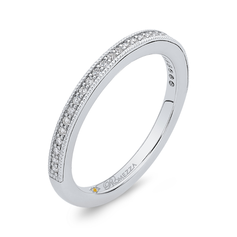 Round Diamond Half-Eternity Wedding Band in 14K White Gold