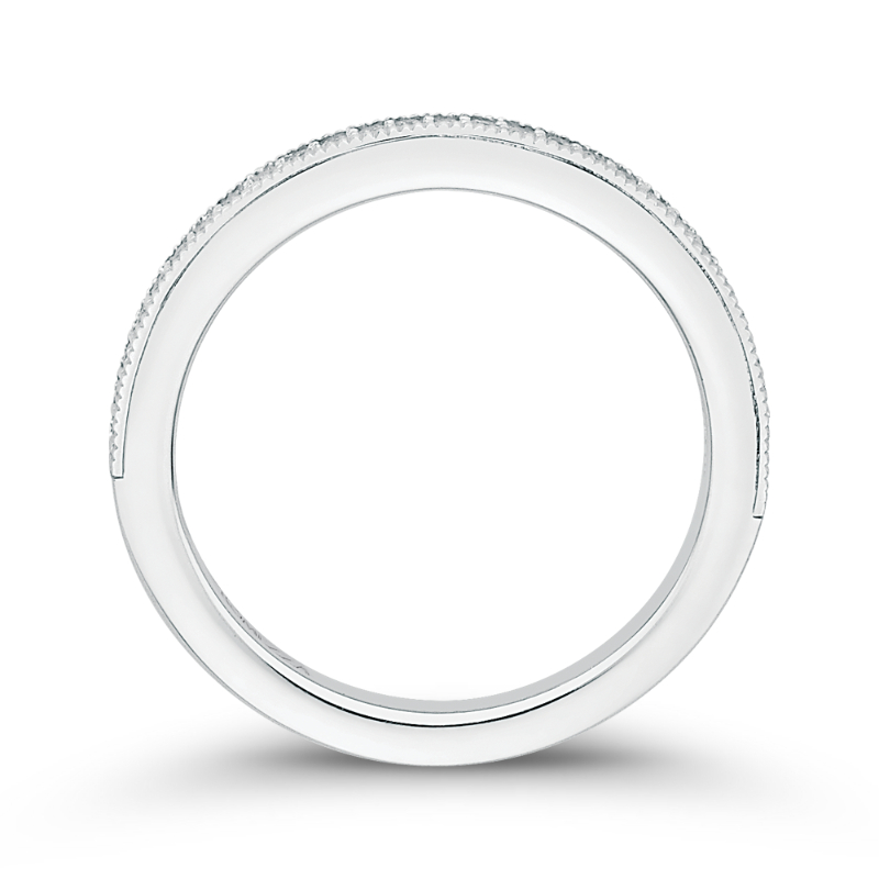 Round Diamond Half-Eternity Wedding Band in 14K White Gold