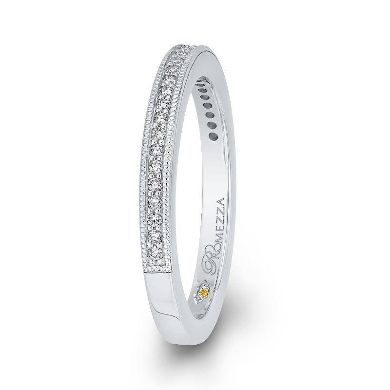 Round Diamond Half-Eternity Wedding Band in 14K White Gold