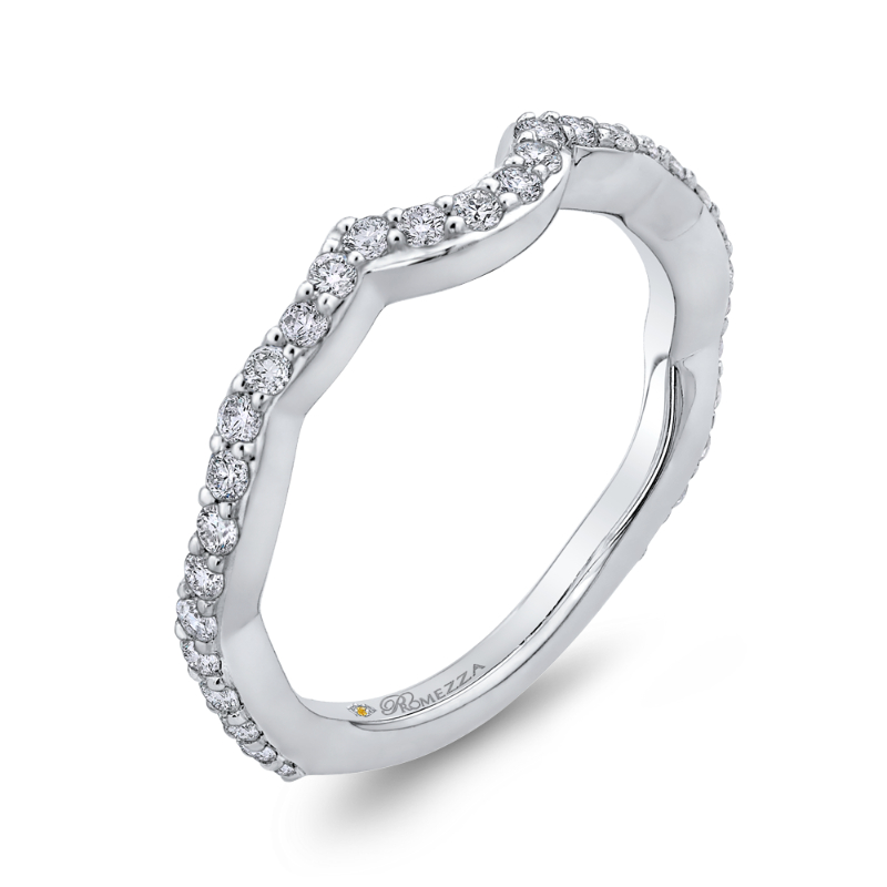 Round Diamond Wedding Band in 14K White Gold