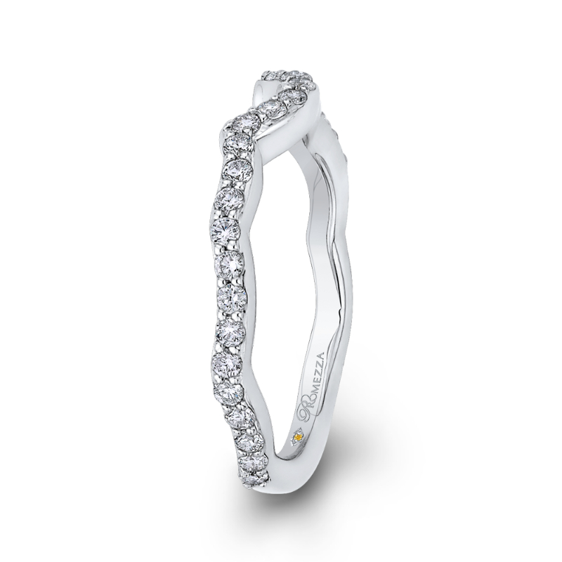 Round Diamond Wedding Band in 14K White Gold
