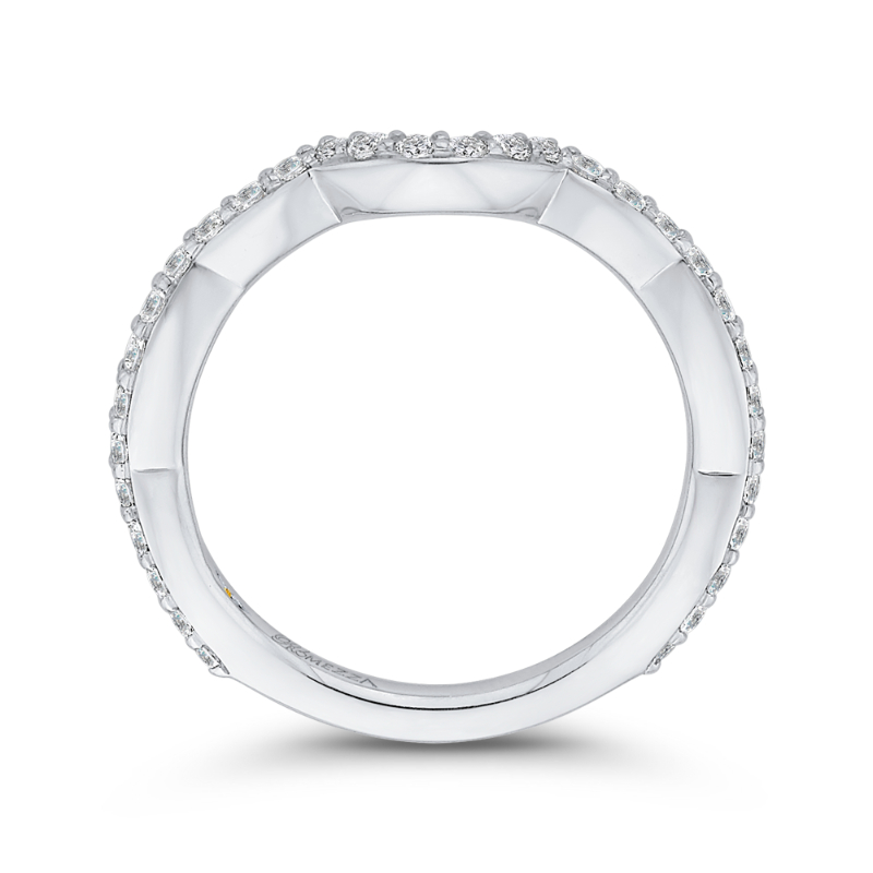 Round Diamond Wedding Band in 14K White Gold