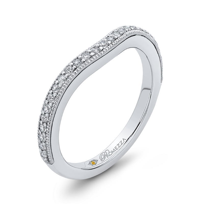 Round Diamond Wedding Band in 14K White Gold