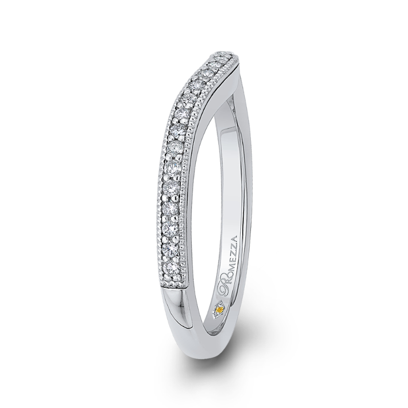 Round Diamond Wedding Band in 14K White Gold