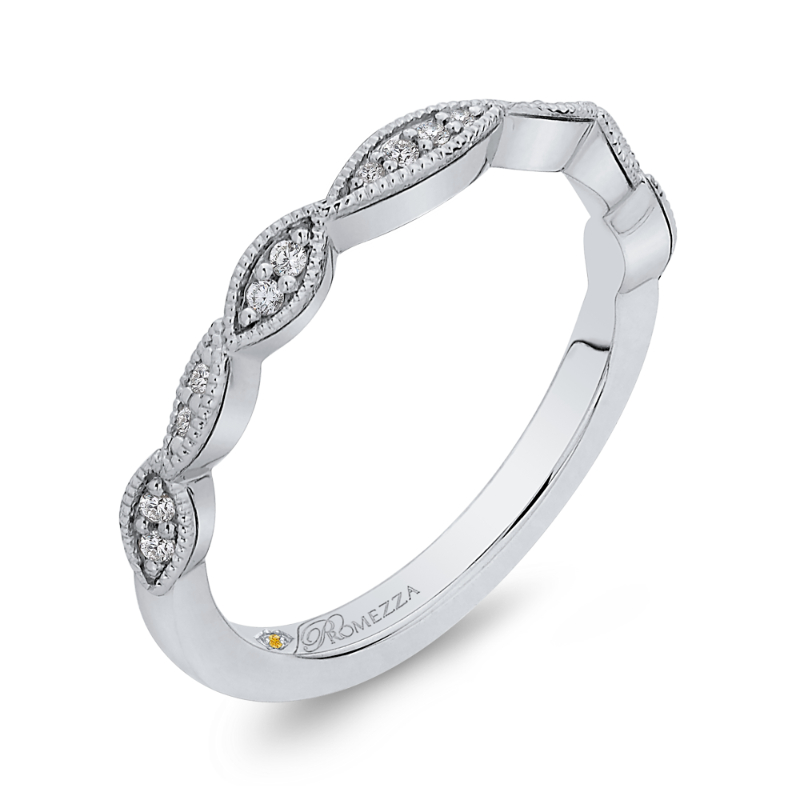 Round Diamond Half-Eternity Wedding Band in 14K White Gold