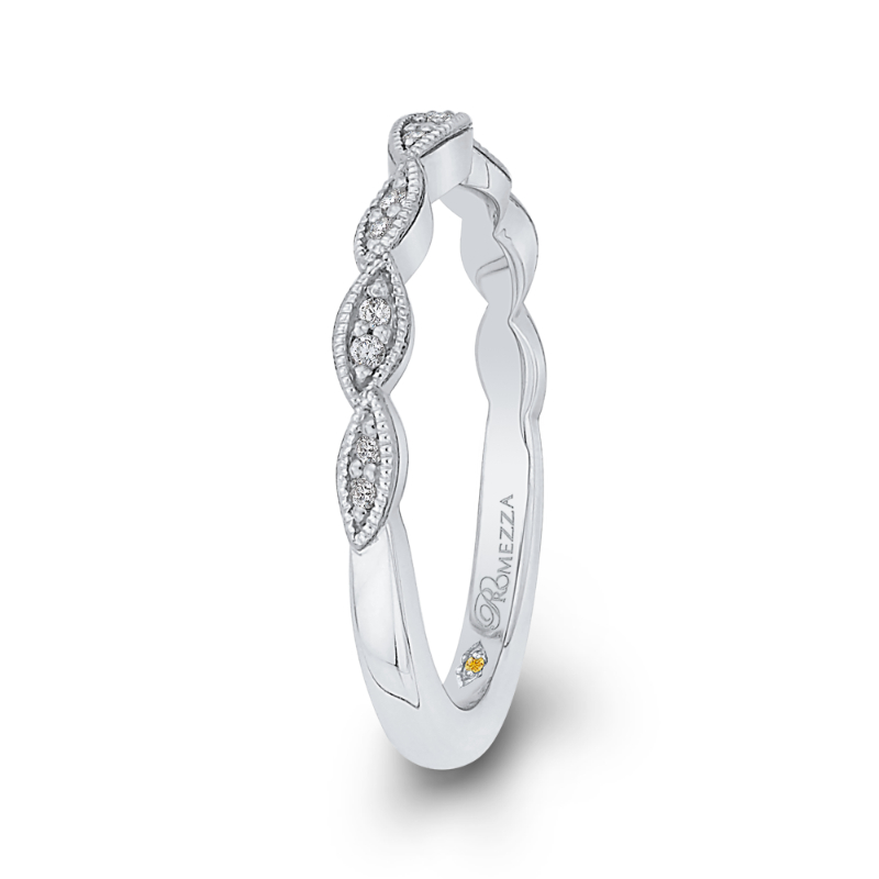 Round Diamond Half-Eternity Wedding Band in 14K White Gold