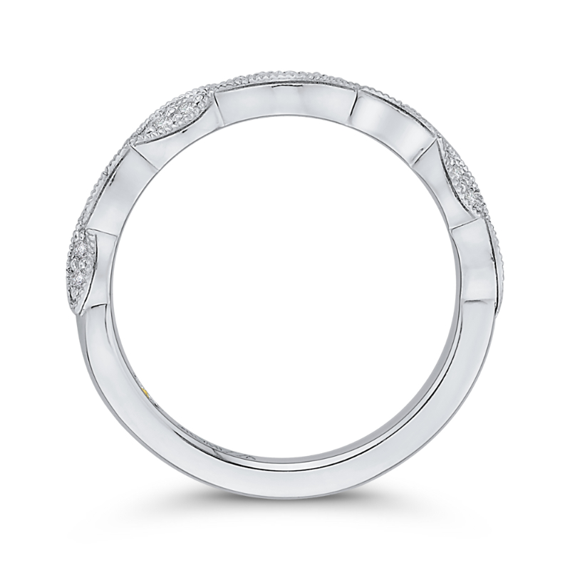 Round Diamond Half-Eternity Wedding Band in 14K White Gold
