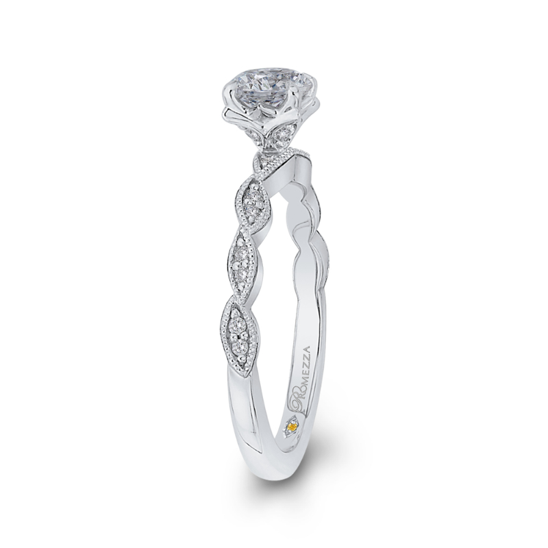 Round Diamond Engagement Ring in 14K White Gold