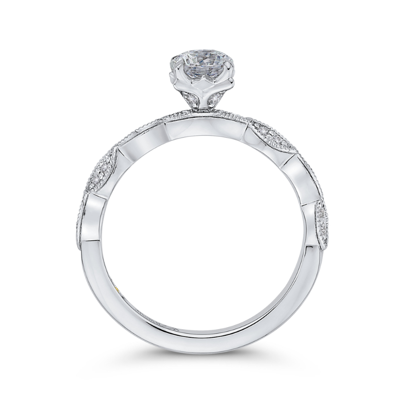Round Diamond Engagement Ring in 14K White Gold