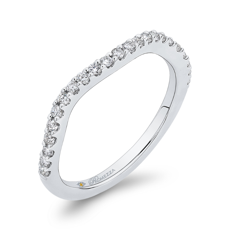 Round Diamond Half-Eternity Wedding Band in 14K White Gold