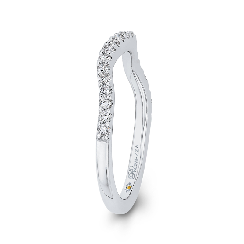 Round Diamond Half-Eternity Wedding Band in 14K White Gold