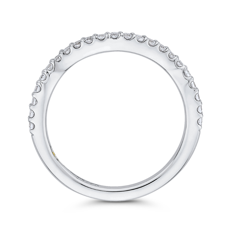 Round Diamond Half-Eternity Wedding Band in 14K White Gold