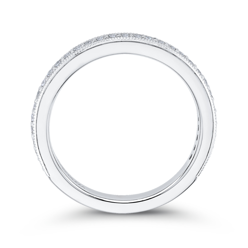 Round Diamond Wedding Band in 14K White Gold