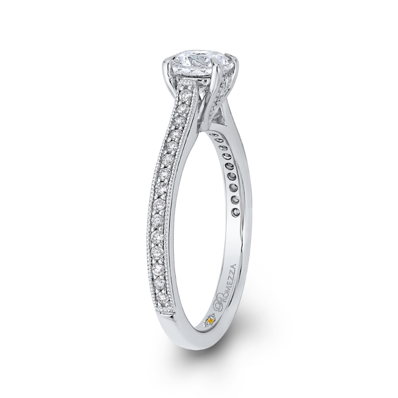 Round Diamond Classic Engagement Ring in 14K White Gold