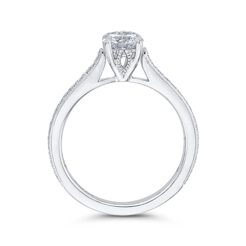Round Diamond Classic Engagement Ring in 14K White Gold