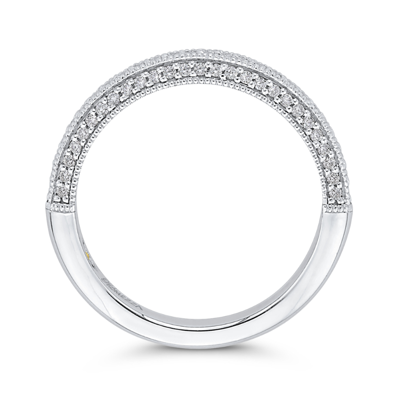 Round Diamond Half-Eternity Wedding Band in 14K White Gold
