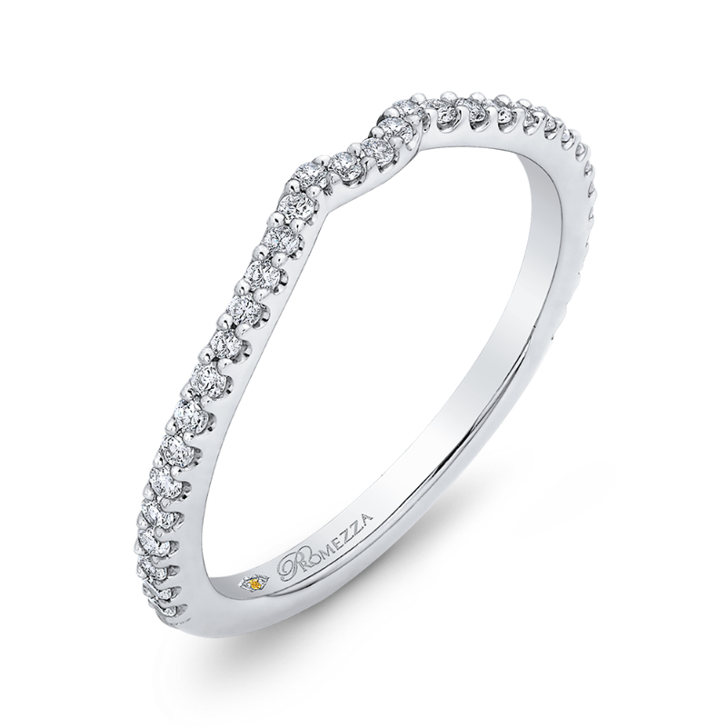 Round Diamond Wedding Band in 14K White Gold