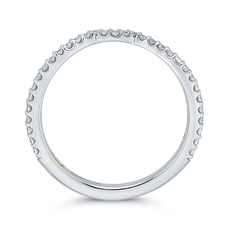 Round Diamond Wedding Band in 14K White Gold