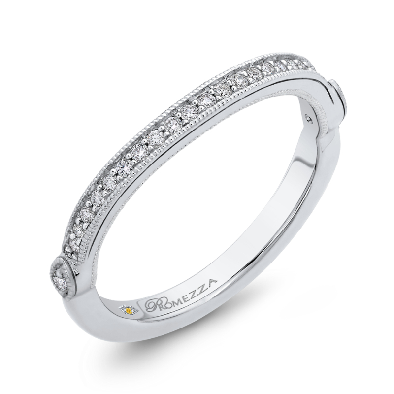 Round Diamond Wedding Band in 14K White Gold