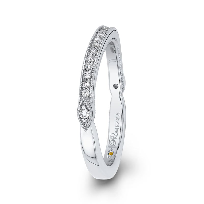 Round Diamond Wedding Band in 14K White Gold