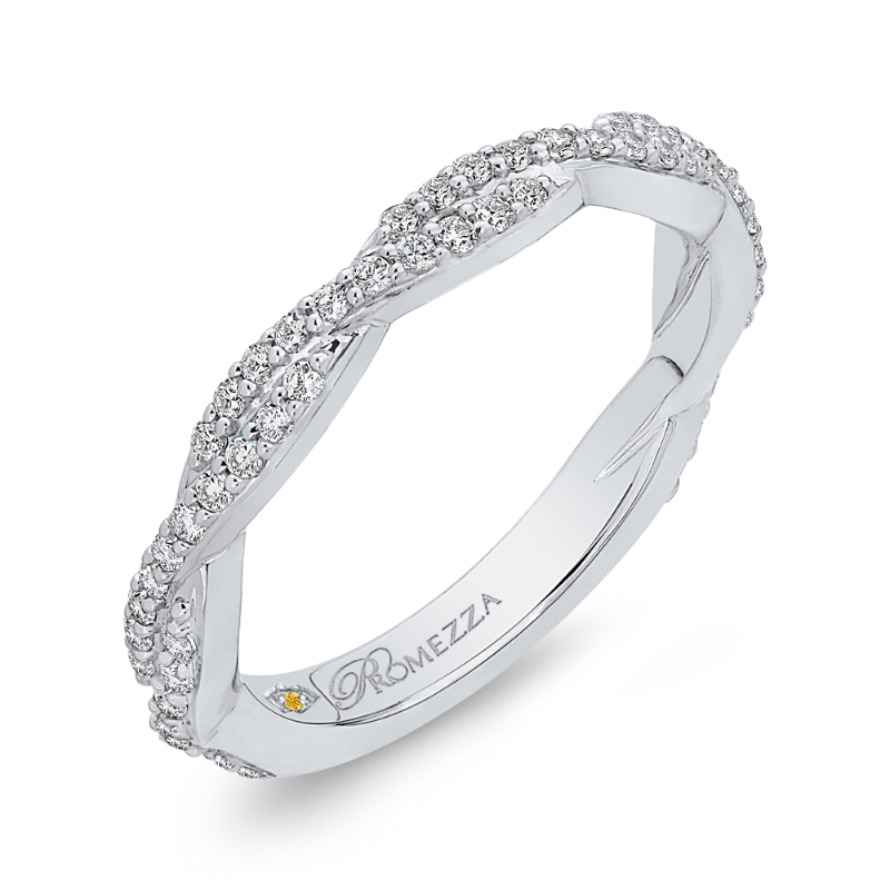 Round Diamond Wedding Band in 14K White Gold