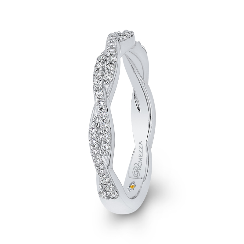 Round Diamond Wedding Band in 14K White Gold