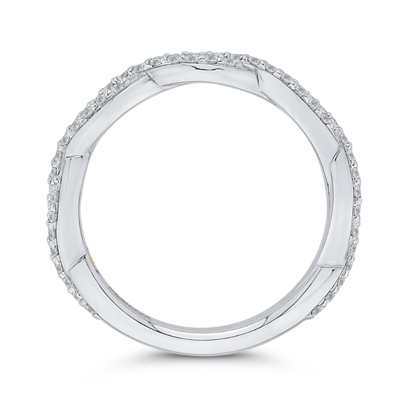 Round Diamond Wedding Band in 14K White Gold
