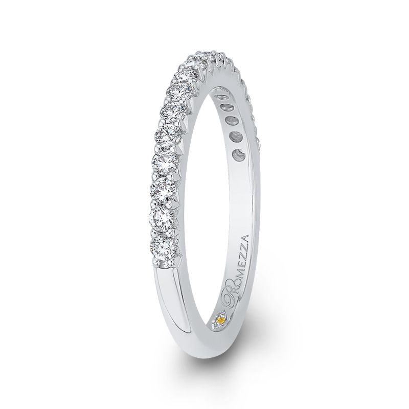 Round Diamond Half-Eternity Wedding Band in 14K White Gold