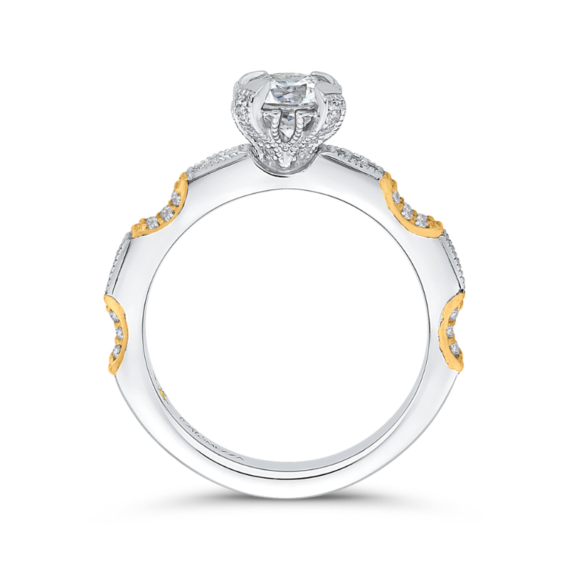 Diamond Engagement Ring in 14K Two Tone Gold