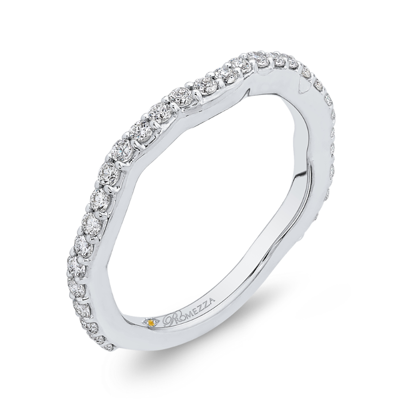 Round Diamond Wedding Band in 14K White Gold
