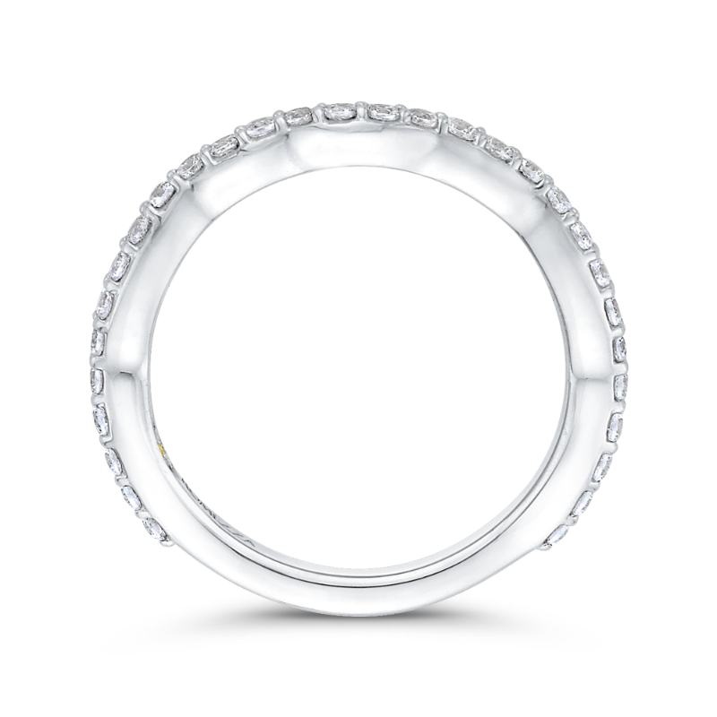 Round Diamond Wedding Band in 14K White Gold