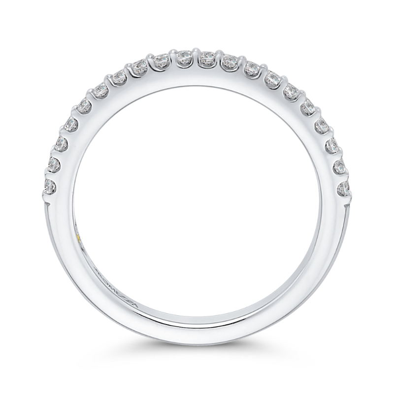Round Diamond Half-Eternity Wedding Band in 14K White Gold
