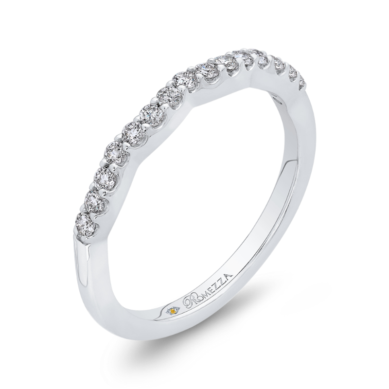 Round Diamond Wedding Band in 14K White Gold
